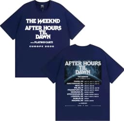 The Weeknd After Hours Til Dawn Europe 2026 Stadium Tour T-shirts Men Women Fashion Hip Hop Oversized Cotton T Shirts Streetwear