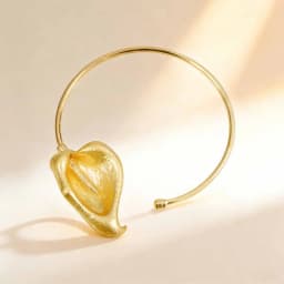 Simple Bohemian 3D Flower Metal Choker Leaf Gold Flower Necklace Adjustable Personalized Geometric Circular Collar Women