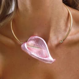 Simple Bohemian 3D Flower Metal Choker Leaf Gold Flower Necklace Adjustable Personalized Geometric Circular Collar Women