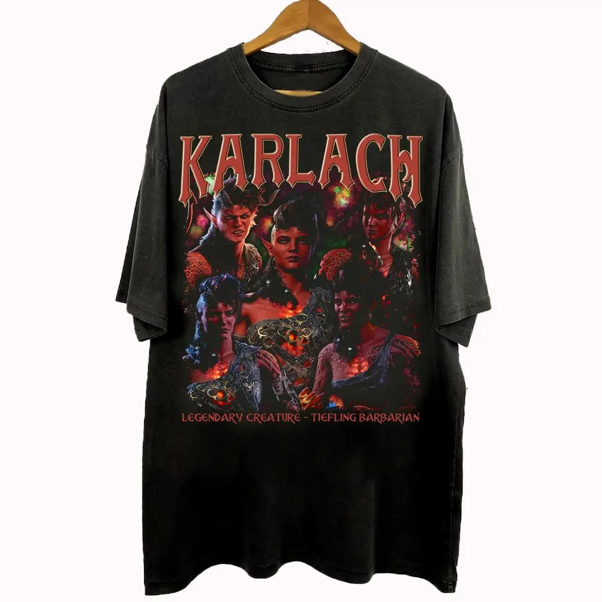 Vintage 90s Bootleg Style Karlach Baldurs Gate 3 T-Shirt, Karlach BG3 Game Gifts For Man And Women Unisex T-Shirt
