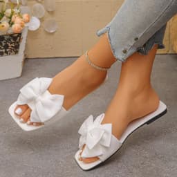 Women Flats Slippers Flat Casual Beach Slippers Summer Fashion Bow Tie Sandals Lightweight Outdoor Shoes for Women Slides Women