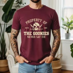 2026 Summer 100% Cotton The Goonies Graphic Oversized Tee Retro Movie Themed Short Sleeve