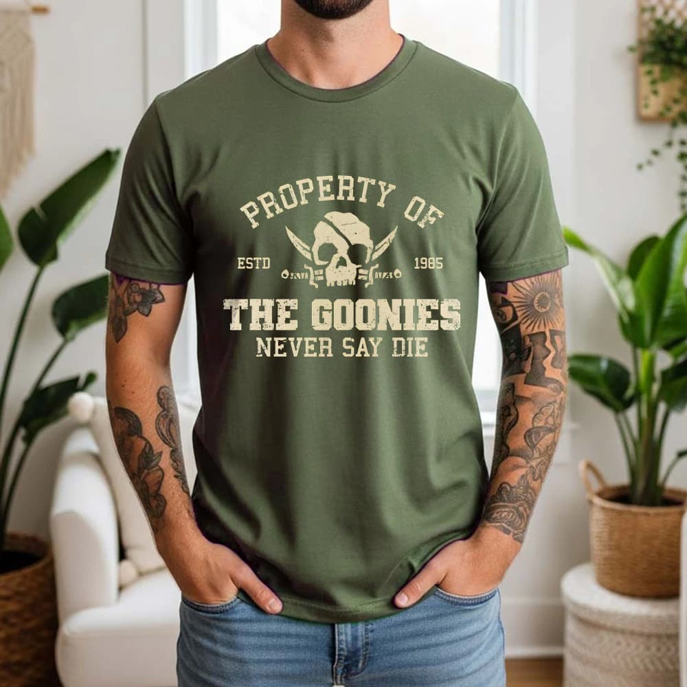 2026 Summer 100% Cotton The Goonies Graphic Oversized Tee Retro Movie Themed Short Sleeve