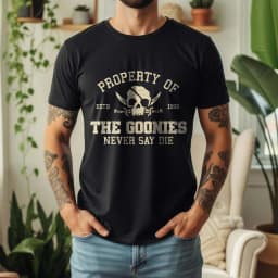 2026 Summer 100% Cotton The Goonies Graphic Oversized Tee Retro Movie Themed Short Sleeve
