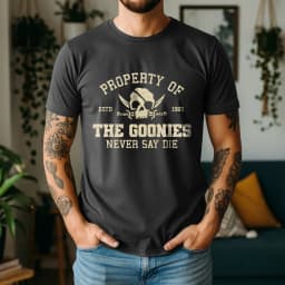 2026 Summer 100% Cotton The Goonies Graphic Oversized Tee Retro Movie Themed Short Sleeve