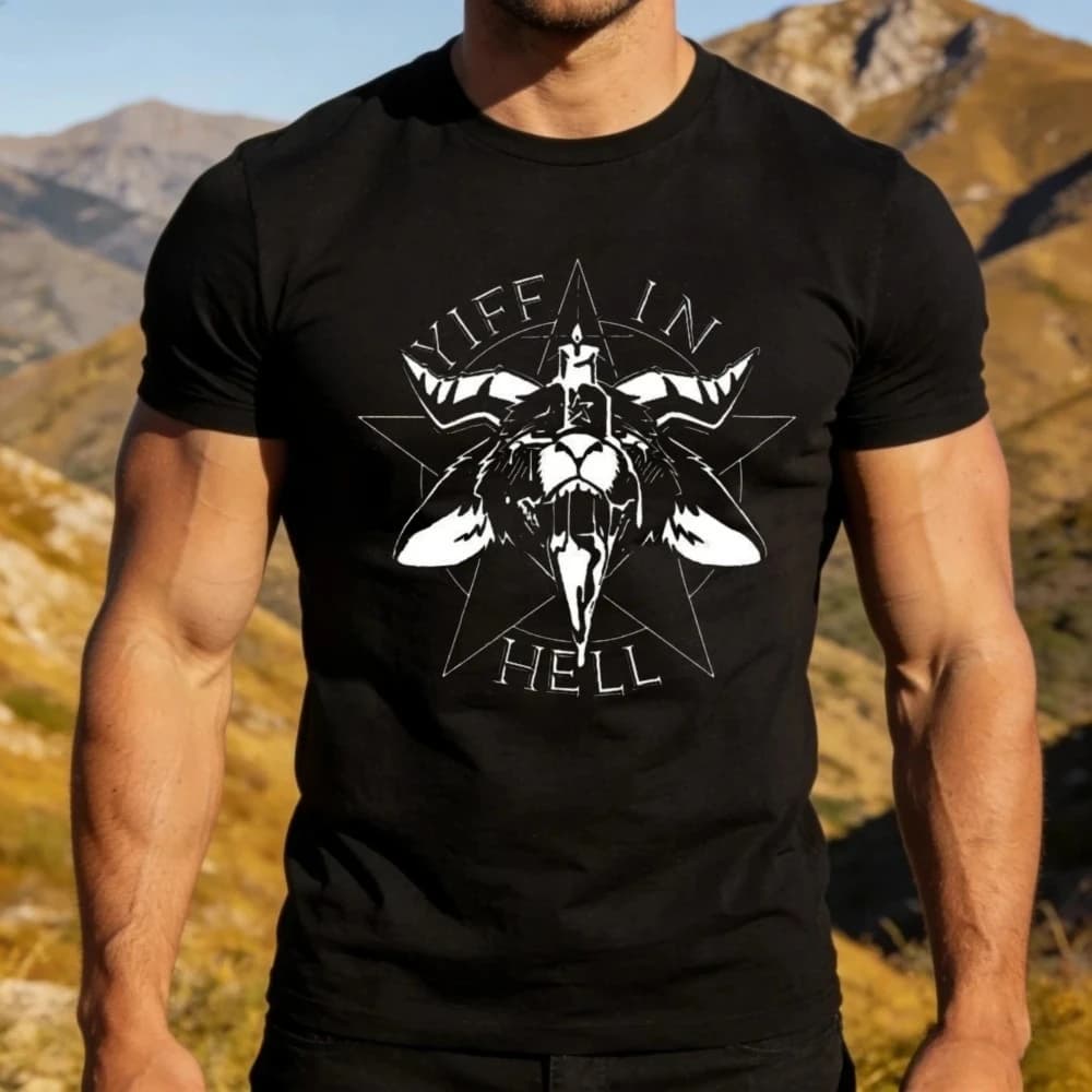 Yiff in Hell T-Shirt Wildness and Rebellion Furry Lover Shirt Subculture Gothic Style Fluffy Tshirt Men Women Unisex Fashion Tee