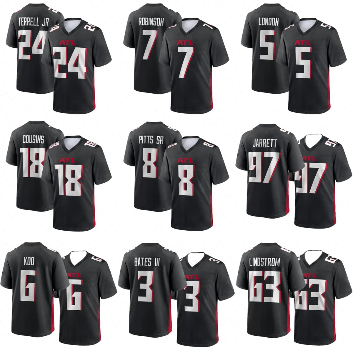 26 Summer Adult Atlanta American Football Jersey Rugby Jersey Sportswear Training Jersey T Shirt Men Women Outdoor Sport T-Shirt