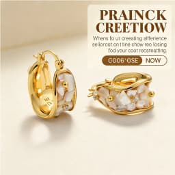 22K Gold Plated Shell Huggie Earrings with Cubic Zirconia Women's Luxury Hoop Earrings |Elegant Party Jewelry Daily Wear