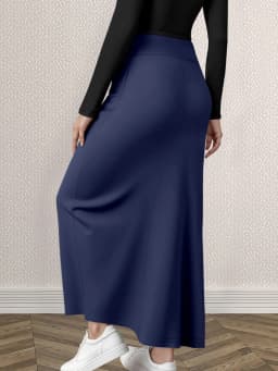 Korean High Waist A-Line Long Skirt Multi-Color Slim Hip-Cover Simple Draping Women's Daily All-Match Dress