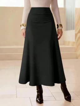 Korean High Waist A-Line Long Skirt Multi-Color Slim Hip-Cover Simple Draping Women's Daily All-Match Dress