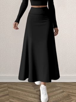 Korean High Waist A-Line Long Skirt Multi-Color Slim Hip-Cover Simple Draping Women's Daily All-Match Dress