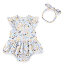 Cartoon Cute Baby Girl Clothing Set Ruffled Sleeveless Bodysuits Heaedband Summer Newborn Clothes 0-24 Months Infant Outfits