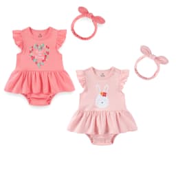 Cartoon Cute Baby Girl Clothing Set Ruffled Sleeveless Bodysuits Heaedband Summer Newborn Clothes 0-24 Months Infant Outfits