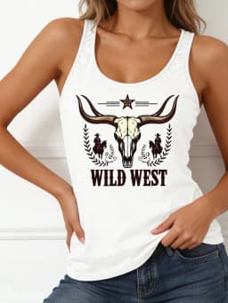 Western-style Letter-printed Fitness Tank Top, Casual Sleeveless Tank Top, Women's Clothing