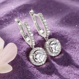 IOGOU Classic 1.0ct 6.5mm D Moissanite Diamond Drop Dangle Earrings Hoops for Women Gold Filled Wedding Jewelry GRA Certificate