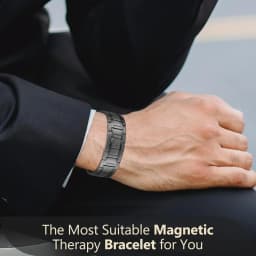 Men's copper magnetic bracelet set with three rows of magnetic chains and disassembly tools. Durable gift with size adjustment t