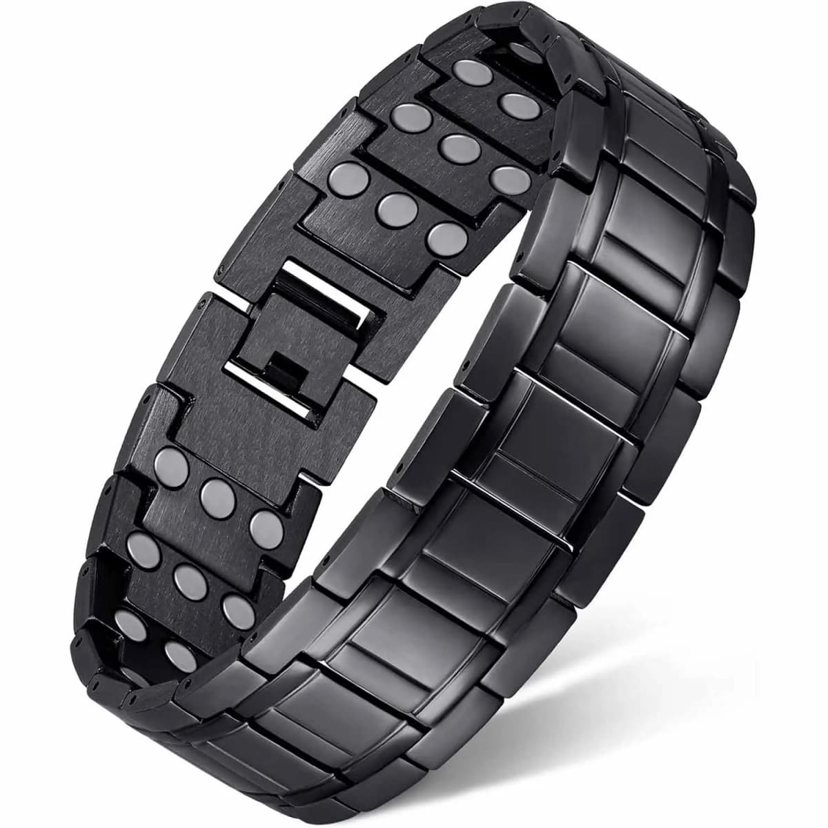 Men's copper magnetic bracelet set with three rows of magnetic chains and disassembly tools. Durable gift with size adjustment t