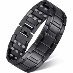 Men's copper magnetic bracelet set with three rows of magnetic chains and disassembly tools. Durable gift with size adjustment t