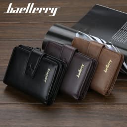Baellerry Luxury Men's Wallet Vintage PU Leather Zipper Card Holder Male Purse Business Coin Holder