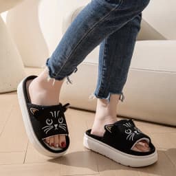 EVA Platform Slippers Women Home Flat Spring Summer Cat Cartoon Designer Shoes Girls Indoor Slides Soft Non-Slip Floor Open Toe
