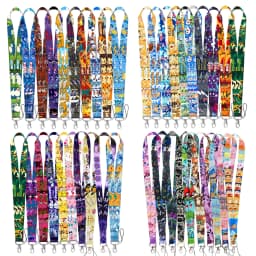 Wholesale Mix 5/10/20Pcs/set Cute Anime Elf Monster Neck Strap For Phone Keys ID Card Holder Cool Accessories Gift For Friends