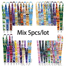Wholesale Mix 5/10/20Pcs/set Cute Anime Elf Monster Neck Strap For Phone Keys ID Card Holder Cool Accessories Gift For Friends