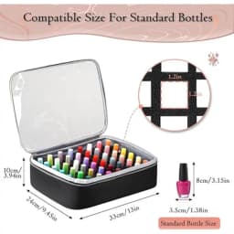 Large Capacity Nail Polish Organizer Bag with Shoulder Strap 96 Compartment Nail Care Kit Bag Handheld Makeup Bag