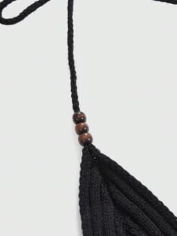 Women's Boho Halter Top Spring Summer Hippie Knit Beaded Celestial Design with Sun Moon Star Moth