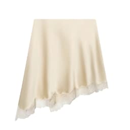 European and American style women's clothing new 2026 fashionable lace hem cross slit irregular skirt