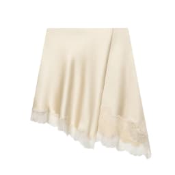 European and American style women's clothing new 2026 fashionable lace hem cross slit irregular skirt