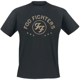 Foo Fighters Distressed FF Logo Star Print Cotton T-Shirt Alternative Rock Streetwear Unisex Crew Neck Short Sleeve Tee
