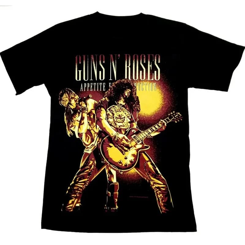 2026 Guns N 'Roses Rockers Guns N' Roses European and American Male and Female Gangsters T-shirt Short Sleeves