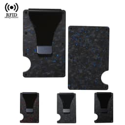 Men's RFID Blocking Wallet Metal Card Holder Slim Credit Card Case Carbon Fiber Business Bank Cardholder with Money Clip EDC