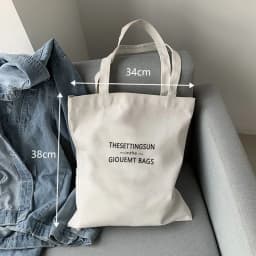 Canvas Bag Simple Letter-shaped Shoulder Bag Large Capacity Casual Cotton Bag Shopping Bag Computer Bag Book Bag for Students
