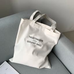 Canvas Bag Simple Letter-shaped Shoulder Bag Large Capacity Casual Cotton Bag Shopping Bag Computer Bag Book Bag for Students