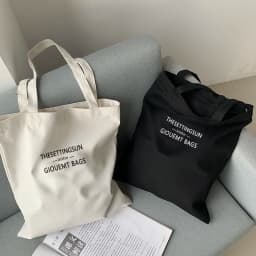 Canvas Bag Simple Letter-shaped Shoulder Bag Large Capacity Casual Cotton Bag Shopping Bag Computer Bag Book Bag for Students