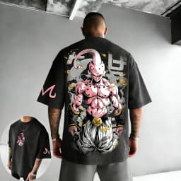 New Dragon Ball Anime Majin Buu Printed T-shirt 2026 Summer New Style Men's and Women's Casual Street Fashion Short Sleeve Top