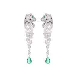 New Water Drop Earrings Micro-inlaid Zircon Leopard Head Earrings Long Tassel Three-dimensional Spotted Leopard Earrings