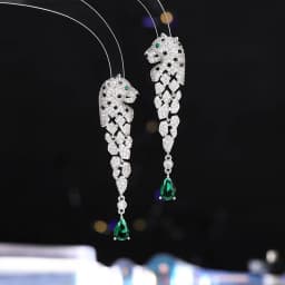 New Water Drop Earrings Micro-inlaid Zircon Leopard Head Earrings Long Tassel Three-dimensional Spotted Leopard Earrings