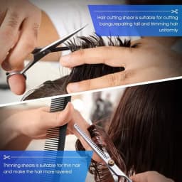 2-Piece Set of Hair Scissors, Professional Stainless Steel Barber Scissors, Suitable for Men's, Women's Salons and Home Hair Car