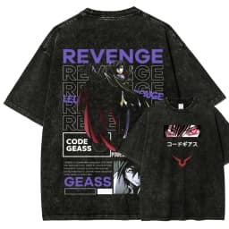 2026 Code Geass Anime Printed T-shirt Men's and Women's Washed T-shirt High Quality Vintage Cotton T-shirt Harajuku Y2K Tops