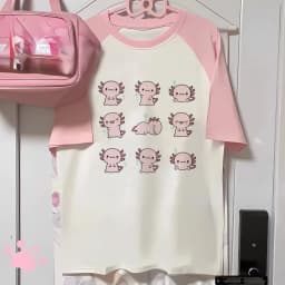 Cute Children Axolotl T-shirts Graphic Print T-Shirt Boy/Girl Summer Short Sleeved Kids Comfortable Tshirt Top Tee Kids