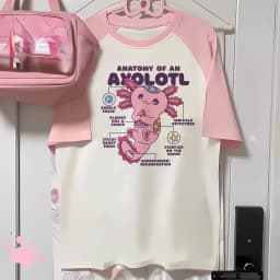 Cute Children Axolotl T-shirts Graphic Print T-Shirt Boy/Girl Summer Short Sleeved Kids Comfortable Tshirt Top Tee Kids