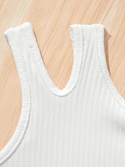 3 Pack Ribbed Crop Top Girls Asymmetric Neck Cami Tank Tops Casual Slim Fit Shirts Black White Hot Pink