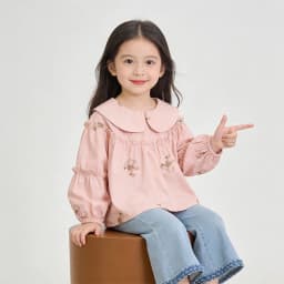 Girls' Shirt 2026 New Children Spring and Autumn Baby Shirt Top Little Girl Western Style Flower Embroidered Shirt
