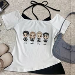 Lngshot crop top teen meme gothic korean fashion shirt y2k japan emo 2000s anime