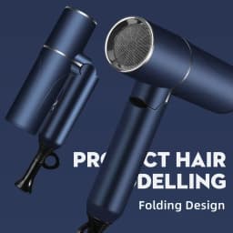 New Foldable Hair Dryer Blue Light Negative Ion Hair Care 1200W High Power Fast Drying Home Student Dormitory Travel Hair Dryer