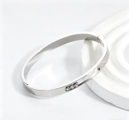 Fashionable stainless steel sliding three-slip diamond bracelet for women simple bracelet polished removable diamond