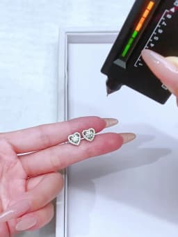 Real 0.5CT D Color Moissanite Diamond Heart Halo Stud Earrings for Women 925 Sterling Silver Luxury Fine Jewelry