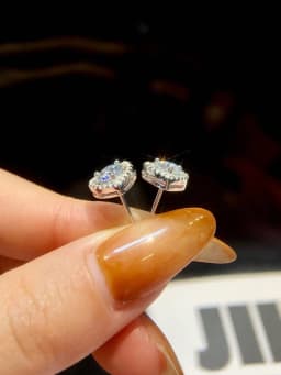 Real 0.5CT D Color Moissanite Diamond Heart Halo Stud Earrings for Women 925 Sterling Silver Luxury Fine Jewelry